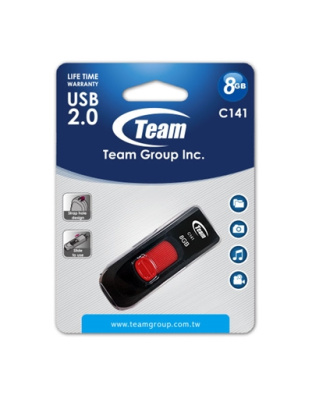 Team  C141  8GB  USB  2.0  Red  USB  Flash  Drive