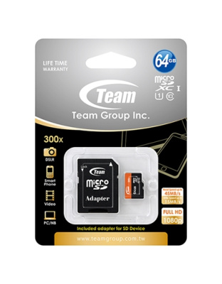 Team  64GB  Micro  SDXC  UHS-1  Class  10  Flash