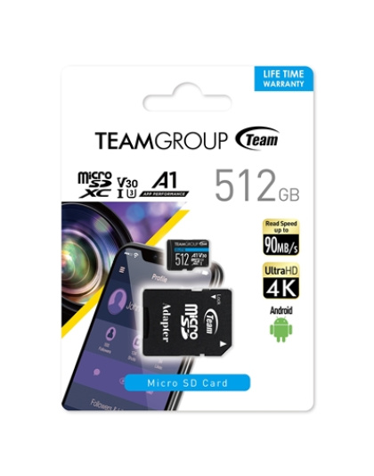 Team  Elite  A1  512GB  Micro  SDXC  UHS-1  Flash