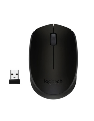 Logitech Wireless Mouse M171, Compact Ambidextrous Curve Design, 12-Month Battery, 2.4 GHz wireless connection, Black